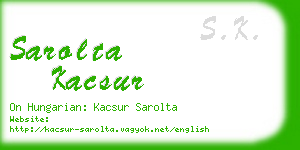 sarolta kacsur business card